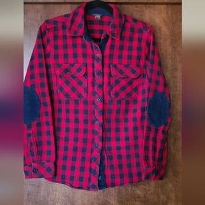 Eddie Bauer Red and Navy Buffalo Plaid Shirt
